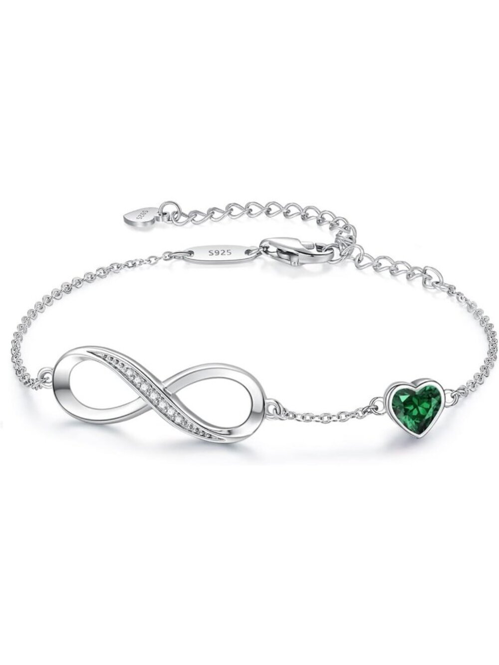 Sterling Silver Infinity Birthstone Bracelet | Elegant Jewelry Gift for Women